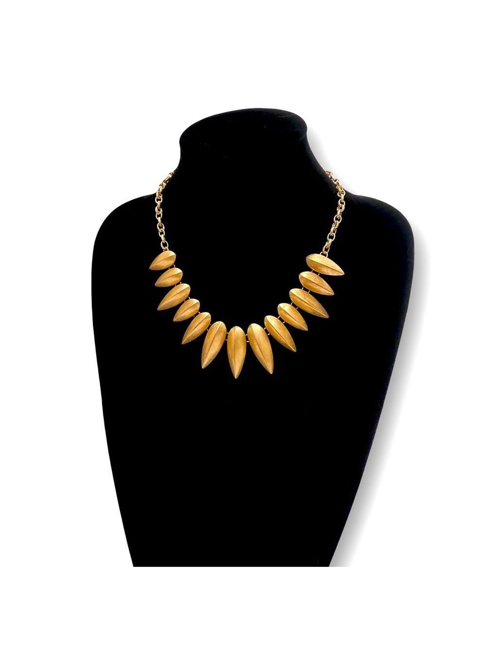 LOFT Contemporary Matte Gold Tone Bib Necklace NWT​